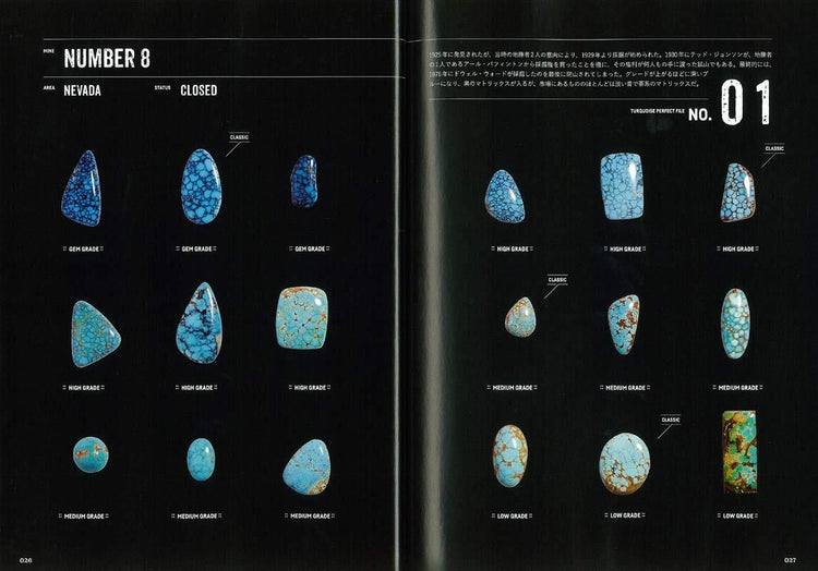 別冊LightningVol.199 アメリカン・ターコイズ内で鉱山別にターコイズを紹介したページ