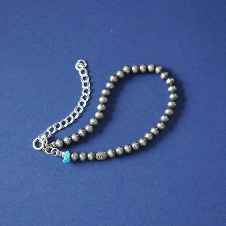 Silverブレスレット Sleeping Beauty 5mm 7.5inc. w/extender