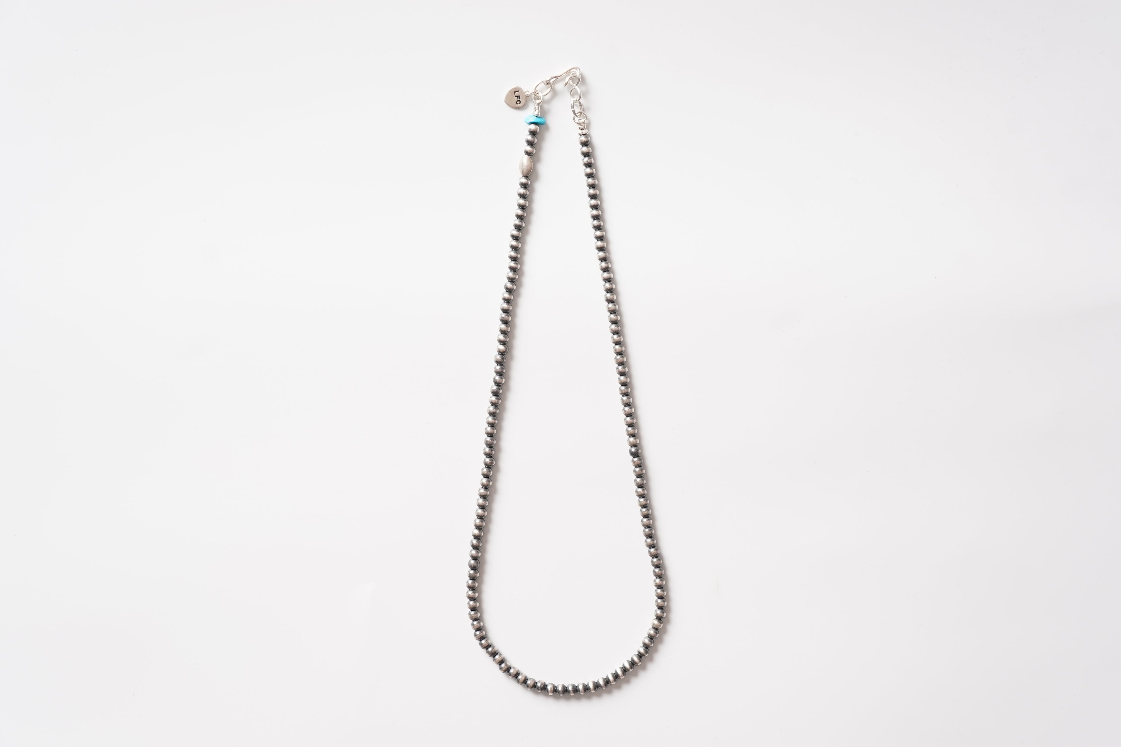 Diameter 4mm Total length 45cm LFC Silver chain &amp; Turquoise Sleeping Beauty Silver beads