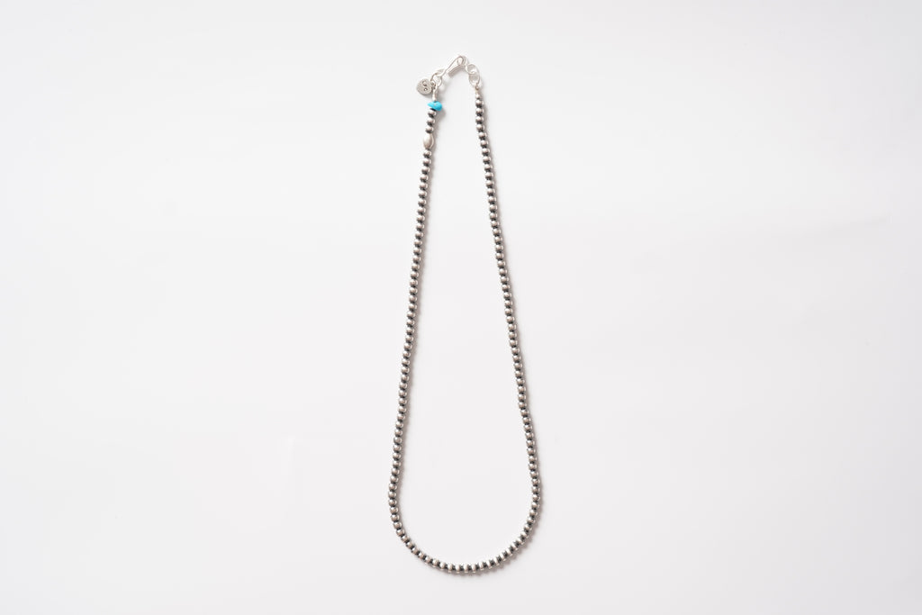 直径4mm全長50cm LFC Silver chain & ターコイズ　Sleeping Beauty シルバービーズ