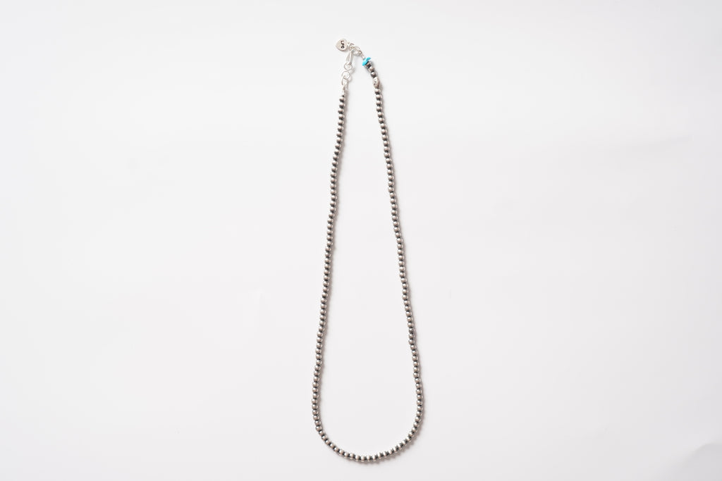 直径4mm全長55cm LFC Silver chain & ターコイズ　Sleeping Beauty シルバービーズ