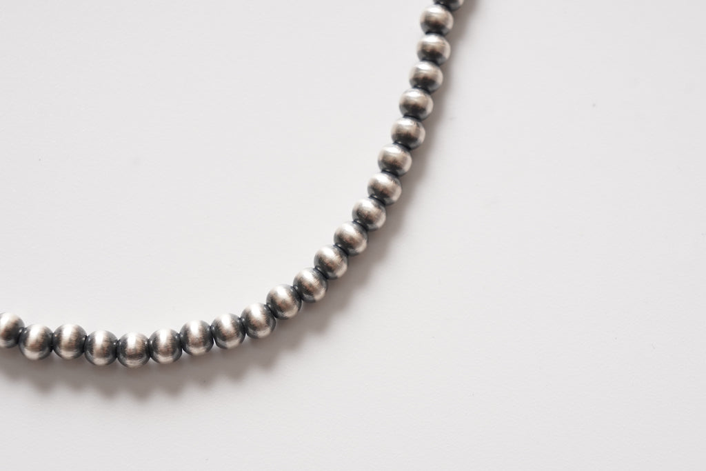 直径4mm全長55cm LFC Silver chain & ターコイズ　Sleeping Beauty シルバービーズ