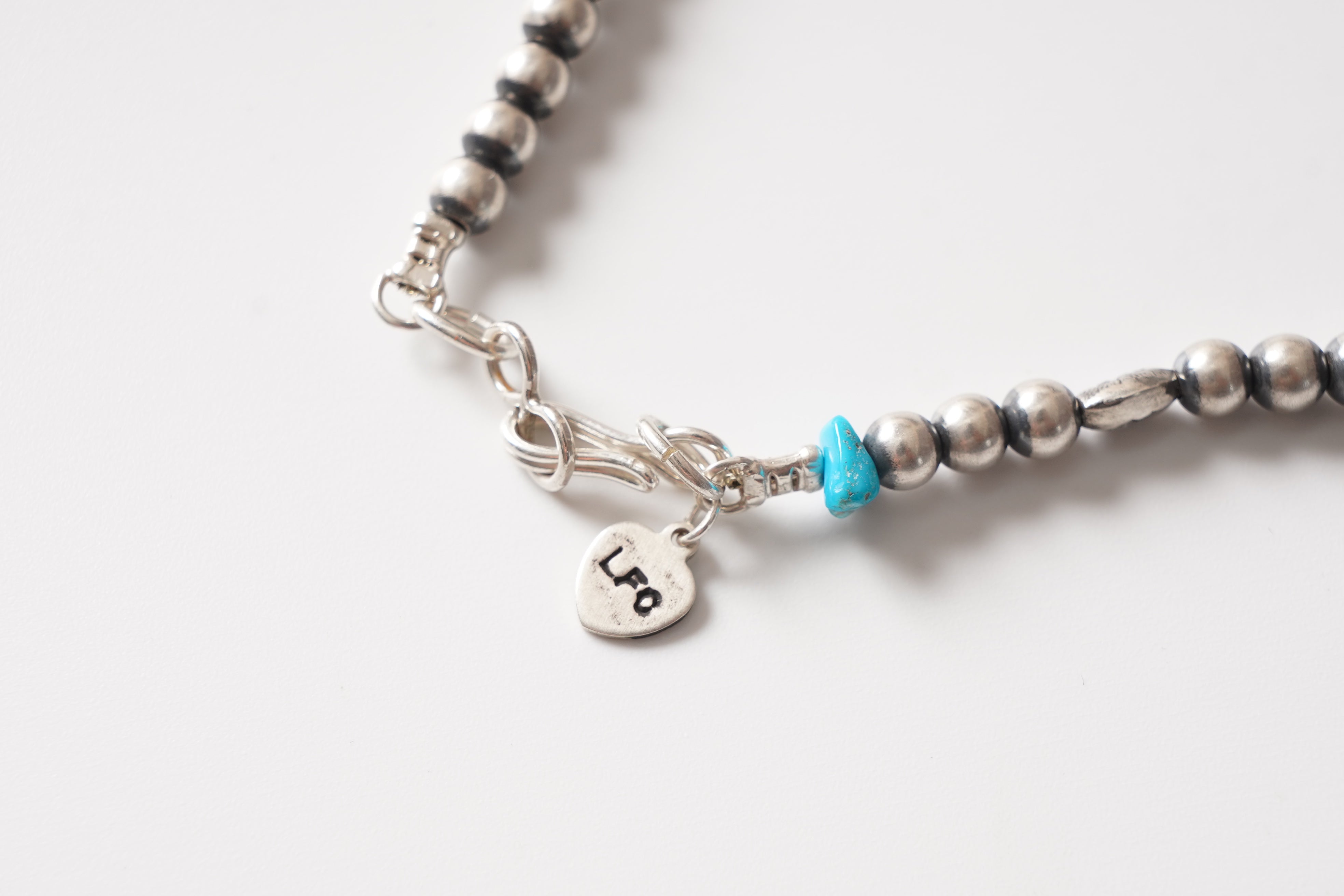 直径5mm全長45cm LFC Silver chain & ターコイズ Sleeping Beauty