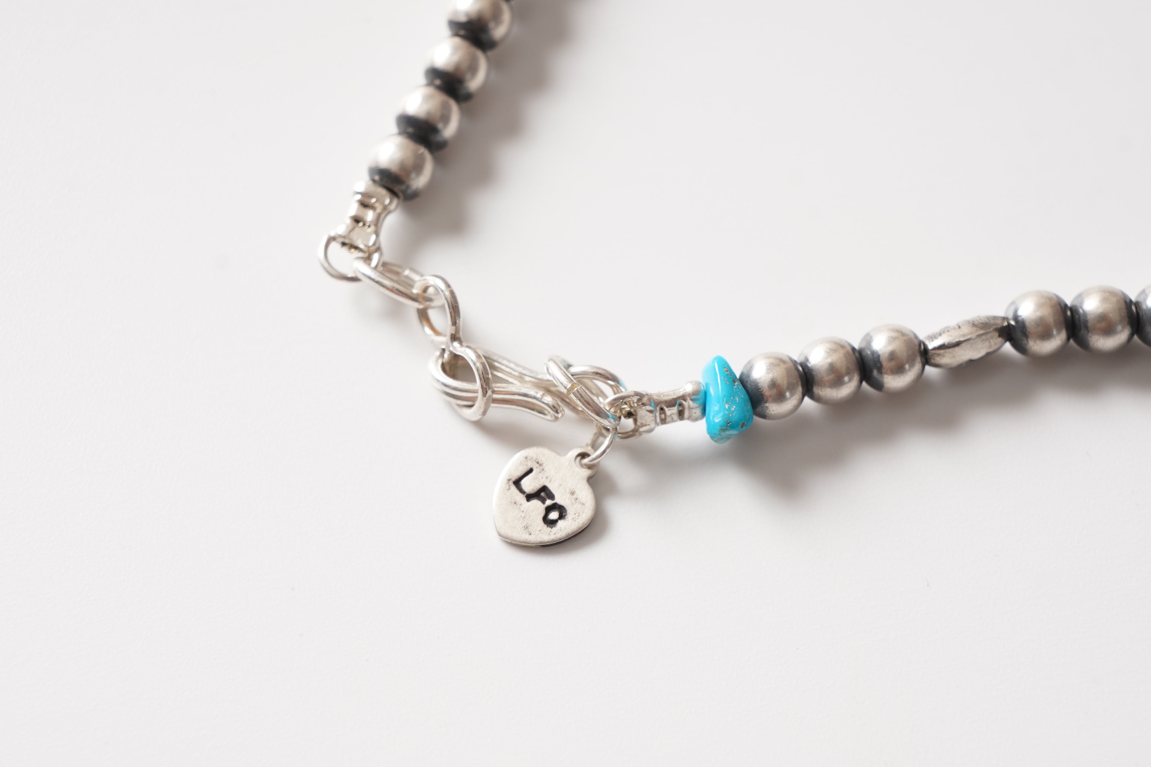 Diameter 5mm Total length 45cm LFC Silver chain &amp; Turquoise Sleeping Beauty Silver beads