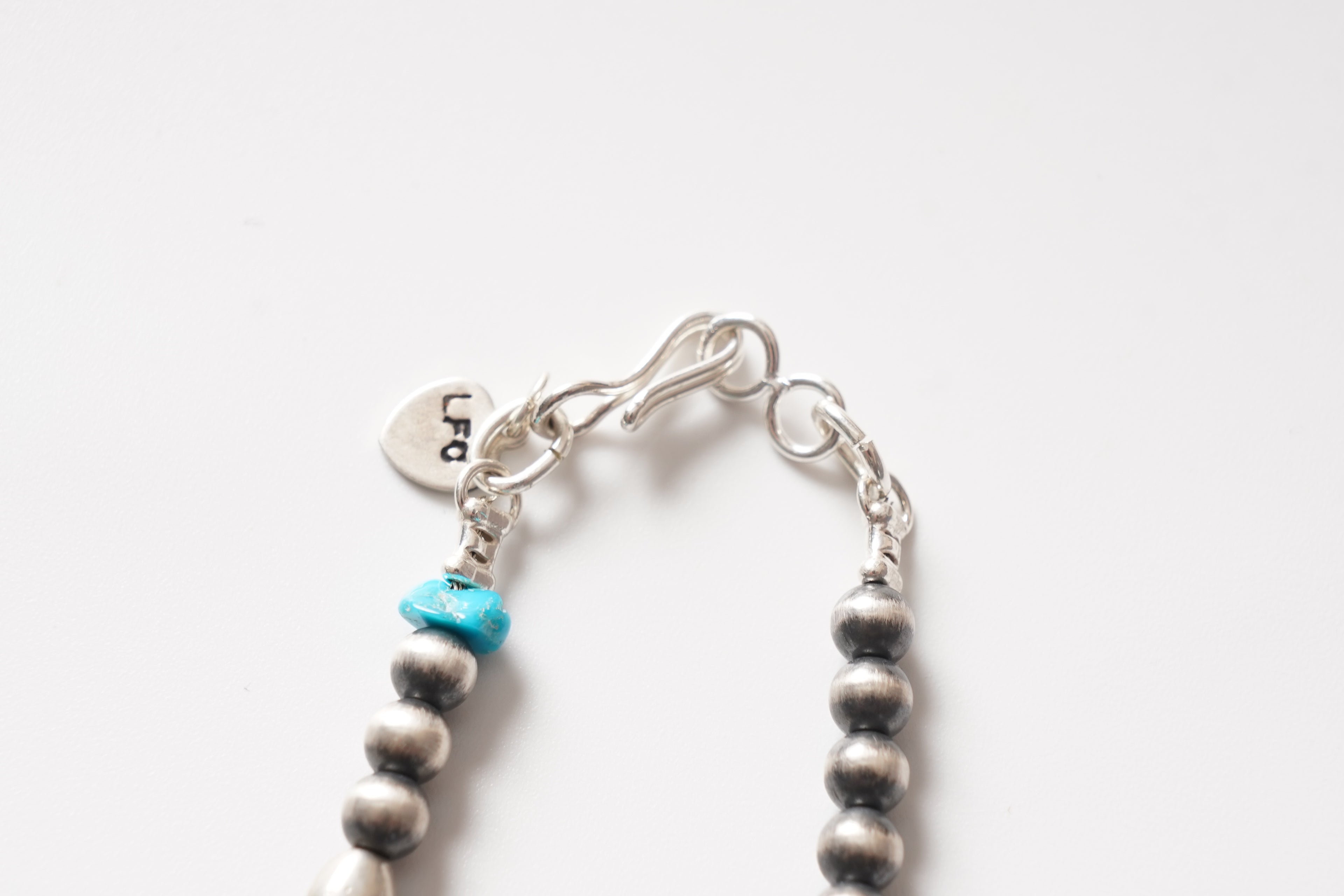 直径5mm全長55cm LFC Silver chain & ターコイズ　Sleeping Beauty シルバービーズ