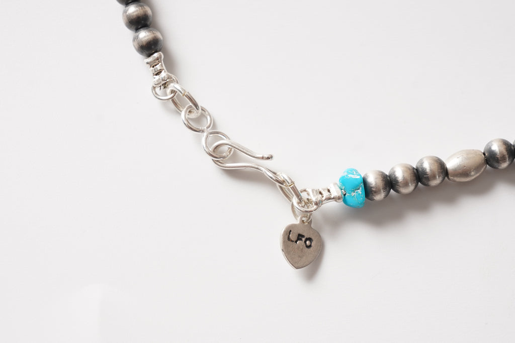 直径5mm全長55cm LFC Silver chain & ターコイズ　Sleeping Beauty シルバービーズ