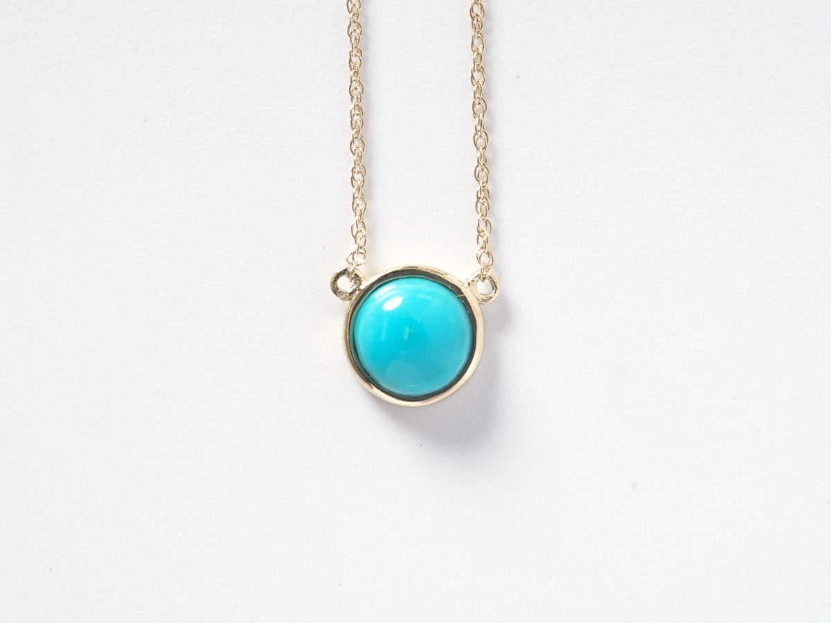 07 10kt Gold Necklace ARANCK Blue Gem