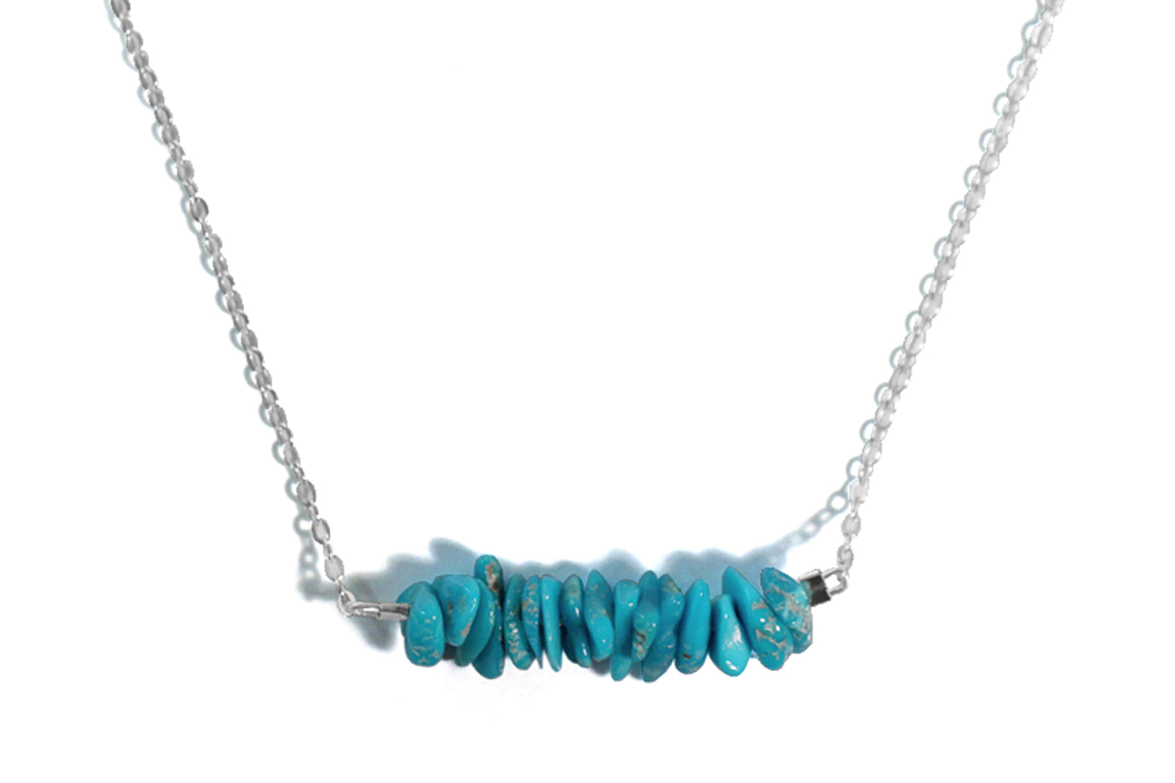 スリーピングビューティで採掘された本物のターコイズを使用したネックレス