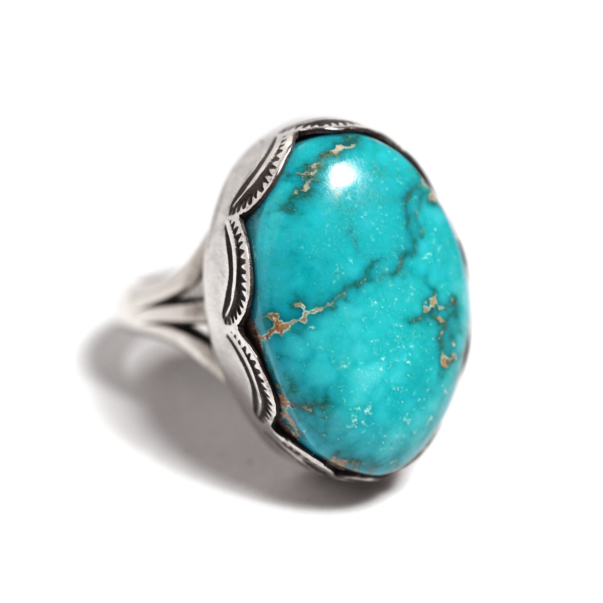 キャリコレイクで採掘された本物のターコイズを使用したリング